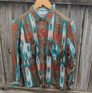 Vintage 1980s Sheer Button Up Blouse
